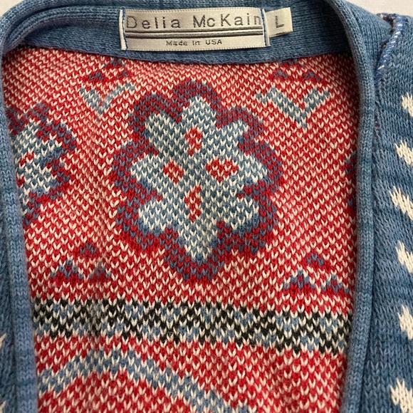 Delia McKain~Vintage Western Cowboy Sweater~Cardigan Large - Picture 7 of 9
